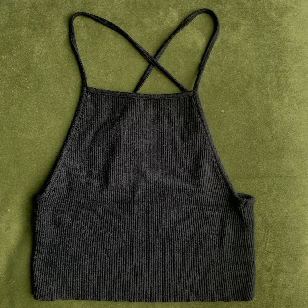 ZARA black ribbed tank